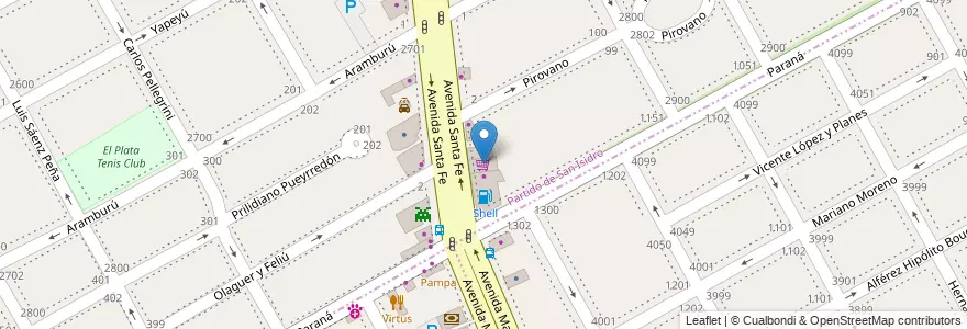 Mapa de ubicacion de Autoservicio Gua en Argentinië, Buenos Aires, Martínez.