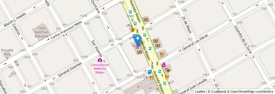 Mapa de ubicacion de Autoservicio Luna Redonda en Argentinië, Buenos Aires, Partido De Vicente López, Vicente López.