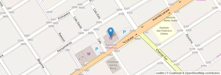 Mapa de ubicacion de Autoservicio mayorista Medamax en Arjantin, Buenos Aires, Partido De Almirante Brown, San Francisco Solano.