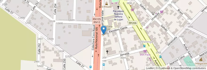 Mapa de ubicacion de Autovía 105 en アルゼンチン, ミシオネス州, Departamento Capital, Municipio De Garupá.