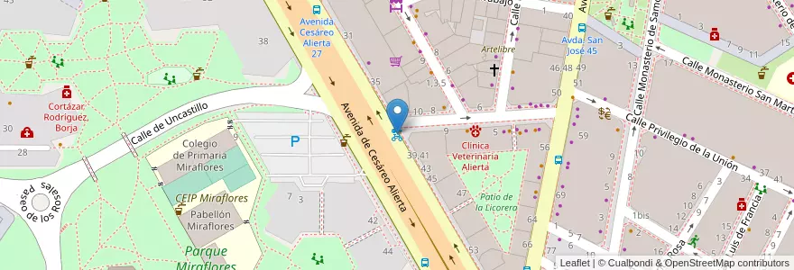 Mapa de ubicacion de Av. Cesáreo Alierta - C/ Félix Burriel en スペイン, アラゴン州, サラゴサ, Zaragoza, サラゴサ.