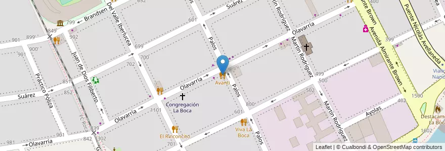 Mapa de ubicacion de Avanti, Boca en الأرجنتين, Ciudad Autónoma De Buenos Aires, Comuna 4, Buenos Aires.