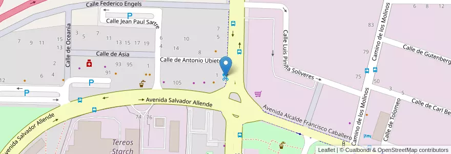 Mapa de ubicacion de Avda. Academia Gral. Militar - Avda. Salvador Allende en Espanha, Aragão, Saragoça, Zaragoza, Saragoça.
