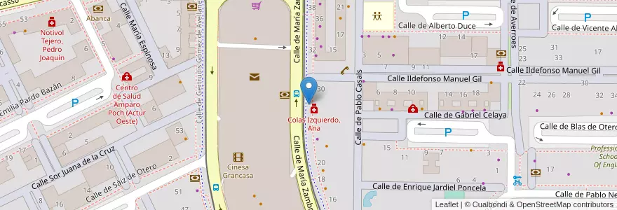 Mapa de ubicacion de Avda. Mª Zambrano - C/ Ildefonso Manuel Gil en スペイン, アラゴン州, サラゴサ, Zaragoza, サラゴサ.