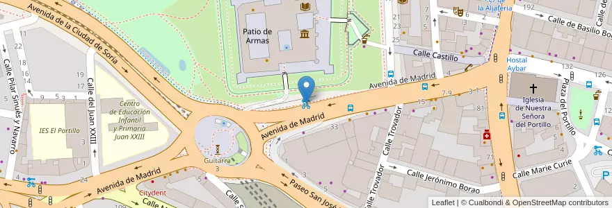 Mapa de ubicacion de Avda. Madrid - Aljafería en Испания, Арагон, Сарагоса, Zaragoza, Сарагоса.