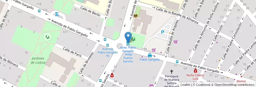 Mapa de ubicacion de Avda. Pablo Gargallo - Avda. Puerta Sancho en İspanya, Aragón, Zaragoza, Zaragoza, Zaragoza.