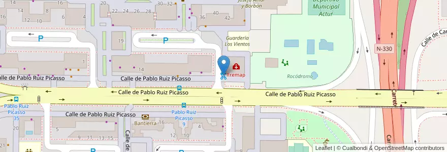 Mapa de ubicacion de Avda. Pablo Ruiz Picasso - C/ Pintor Luis Cernuda en スペイン, アラゴン州, サラゴサ, Zaragoza, サラゴサ.