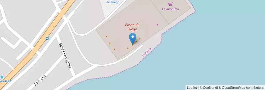 Mapa de ubicacion de Ave Caesar en Argentina, Terra Do Fogo, Chile, Terra Do Fogo, Ushuaia.