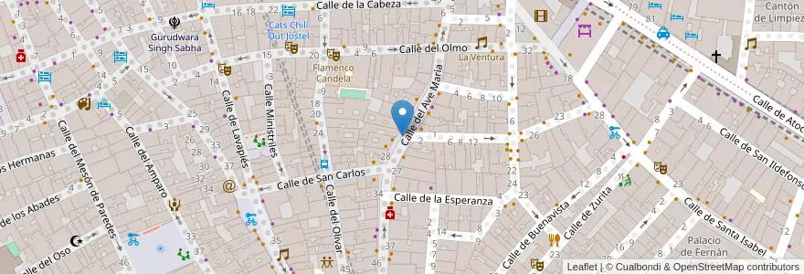 Mapa de ubicacion de AVE MARIA, CALLE, DEL,24 en 西班牙, Comunidad De Madrid, Comunidad De Madrid, Área Metropolitana De Madrid Y Corredor Del Henares, Madrid.