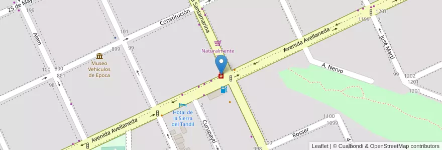 Mapa de ubicacion de Avellaneda en Argentinië, Buenos Aires, Partido De Tandil, Tandil.