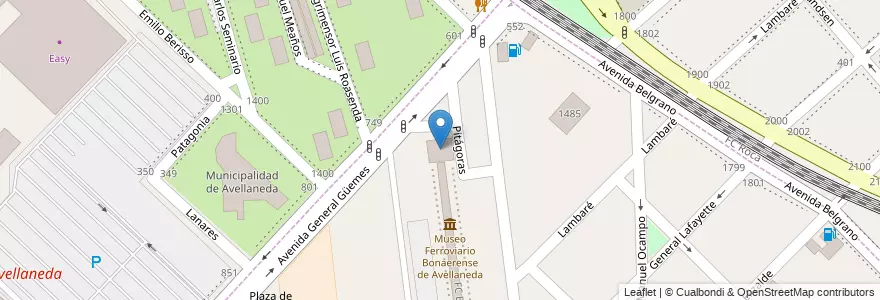 Mapa de ubicacion de Avellaneda (FCPBA) en Argentinië, Buenos Aires, Partido De Avellaneda, Avellaneda.