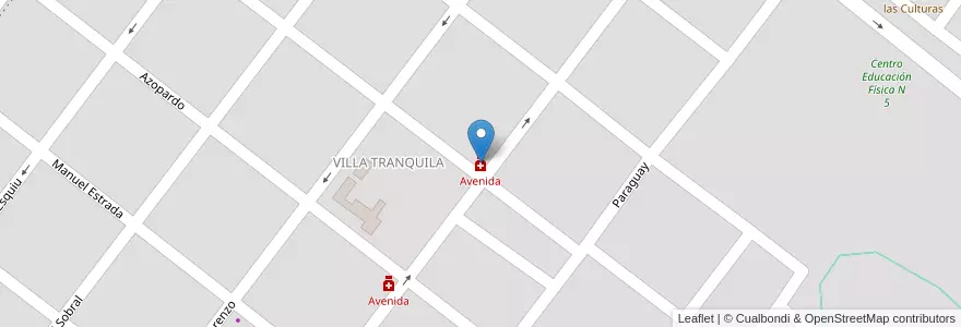 Mapa de ubicacion de Avenida en Argentina, Chaco, Departamento Nueve De Julio, Las Breñas, Las Breñas.