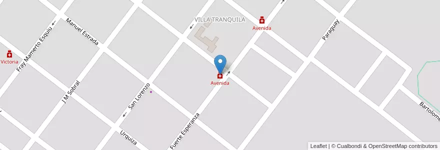 Mapa de ubicacion de Avenida en アルゼンチン, チャコ州, Departamento Nueve De Julio, Las Breñas, Las Breñas.