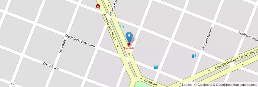 Mapa de ubicacion de Avenida en Argentina, Chaco, Departamento Veinticinco De Mayo, Municipio De Machagai, Machagai.