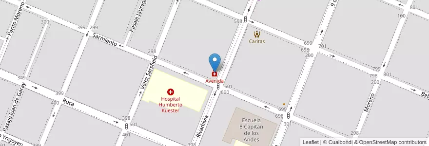 Mapa de ubicacion de Avenida en Arjantin, Şili, Santa Cruz, Pico Truncado, Deseado, Pico Truncado, Zona Central.