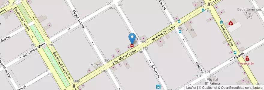 Mapa de ubicacion de Avenida en 아르헨티나, 리오네그로주, Departamento Adolfo Alsina, Viedma, Viedma.