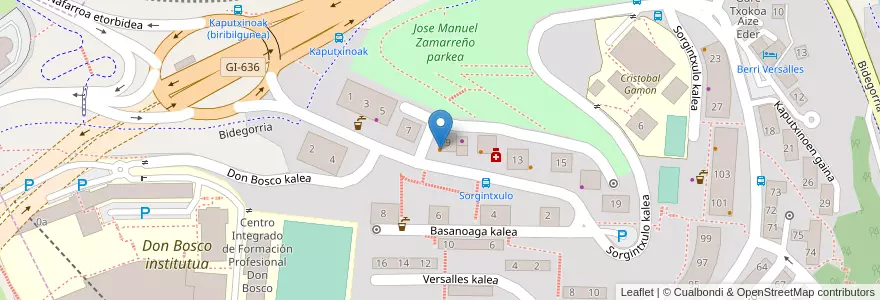 Mapa de ubicacion de Avenida 1X2 en Espagne, Pays Basque Autonome, Guipuscoa, Donostialdea, Errenteria.