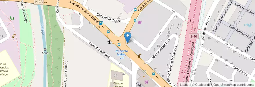 Mapa de ubicacion de Avenida en Espanha, Aragão, Saragoça, Zaragoza, Saragoça.