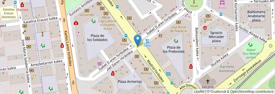 Mapa de ubicacion de Avenida en 스페인, Euskadi, Gipuzkoa, Donostialdea, Donostia/San Sebastián.