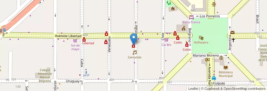 Mapa de ubicacion de Avenida en アルゼンチン, ミシオネス州, Departamento San Ignacio, Municipio De Jardín América.