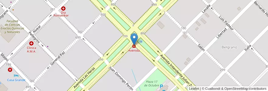 Mapa de ubicacion de Avenida en アルゼンチン, ミシオネス州, Departamento Apóstoles, Municipio De Apóstoles, Apóstoles.
