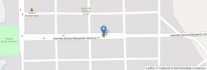 Mapa de ubicacion de Avenida en 아르헨티나, Chaco, Departamento Bermejo, Municipio De Puerto Bermejo, Puerto Bermejo.