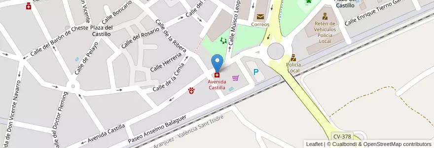 Mapa de ubicacion de Avenida Castilla en İspanya, Comunitat Valenciana, València / Valencia, La Hoya De Buñol, Cheste.