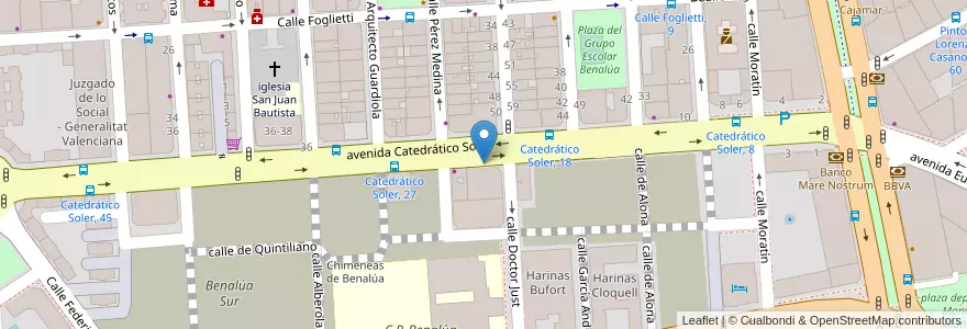 Mapa de ubicacion de Avenida de la Estación en 西班牙, Comunitat Valenciana, Alacant / Alicante, L'Alacantí, Alacant / Alicante.