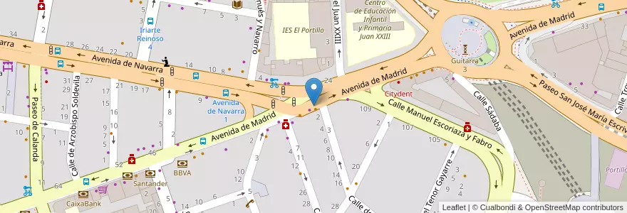 Mapa de ubicacion de Avenida de Madrid 95 en اسپانیا, Aragón, ساراگوسا, Zaragoza, ساراگوسا.