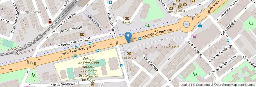 Mapa de ubicacion de Avenida de Portugal - Paseo de Goya en スペイン, マドリード州, Comunidad De Madrid, Área Metropolitana De Madrid Y Corredor Del Henares, Móstoles.