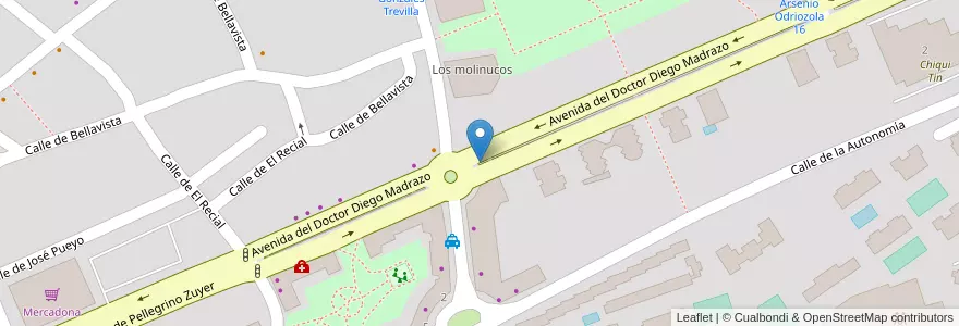 Mapa de ubicacion de Avenida del Dr. Diego Madrazo en Spanje, Cantabria, Cantabria, Santander, Santander.