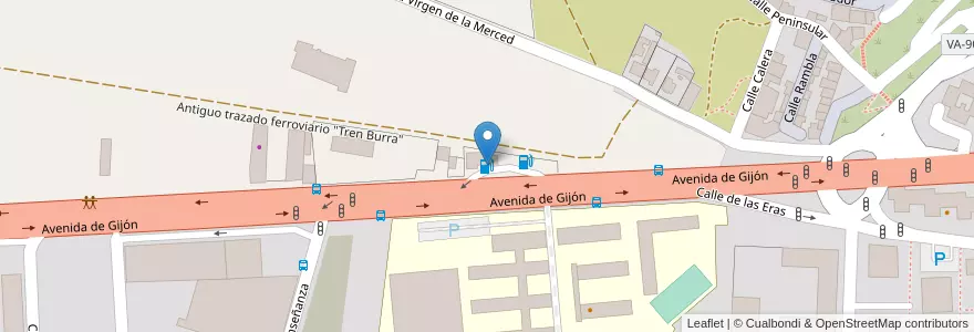 Mapa de ubicacion de Avenida Gijón en スペイン, カスティーリャ・イ・レオン州, Valladolid, Valladolid.
