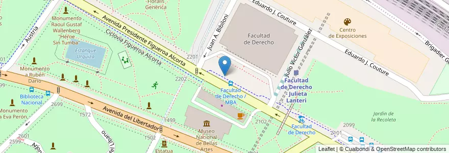 Mapa de ubicacion de Avenida Presidente Figueroa Alcorta, Recoleta en Arjantin, Ciudad Autónoma De Buenos Aires, Comuna 2, Buenos Aires.
