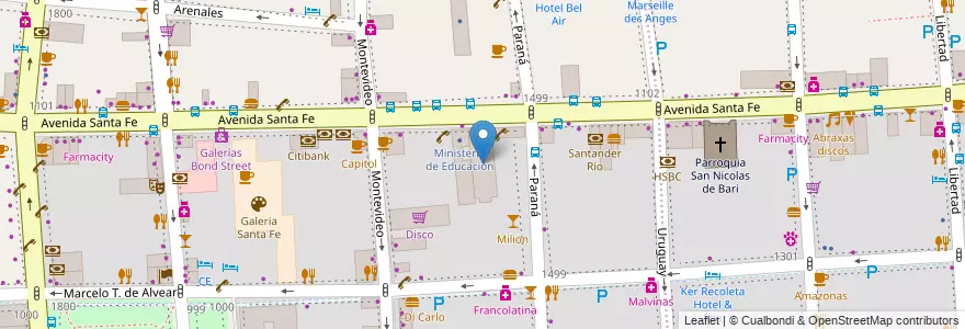 Mapa de ubicacion de Avenida, Recoleta en Argentina, Autonomous City Of Buenos Aires, Comuna 2, Comuna 1, Autonomous City Of Buenos Aires.