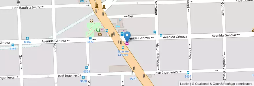 Mapa de ubicacion de Avenida en アルゼンチン, サンタフェ州, Departamento Rosario, Municipio De Rosario, ロサリオ.