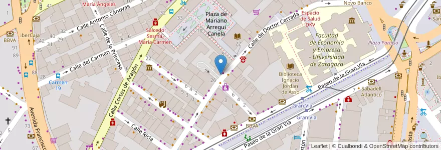 Mapa de ubicacion de Avenue English School en اسپانیا, Aragón, ساراگوسا, Zaragoza, ساراگوسا.