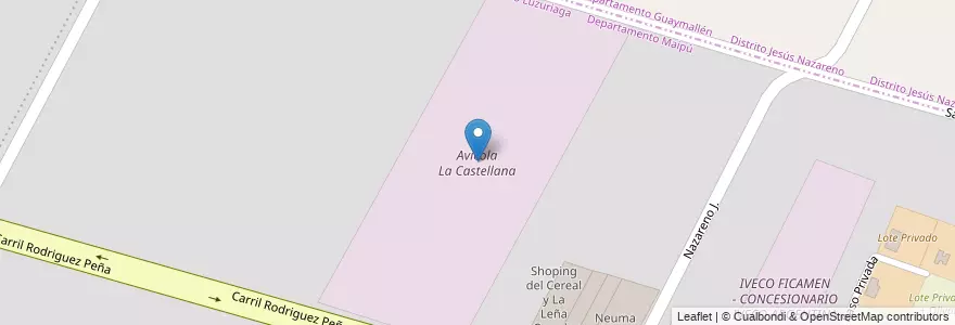Mapa de ubicacion de Avicola La Castellana en Argentine, Chili, Mendoza, Departamento Maipú, Maipú.