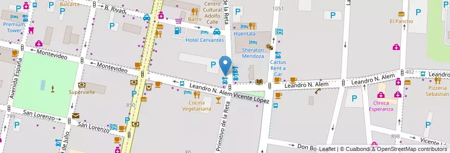 Mapa de ubicacion de Avis en 아르헨티나, 칠레, Mendoza, Departamento Capital, Ciudad De Mendoza, Sección 3ª Parque O'Higgins.