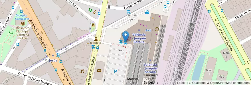 Mapa de ubicacion de Avis Budget en 스페인, Comunitat Valenciana, València / Valencia, Comarca De València, València.