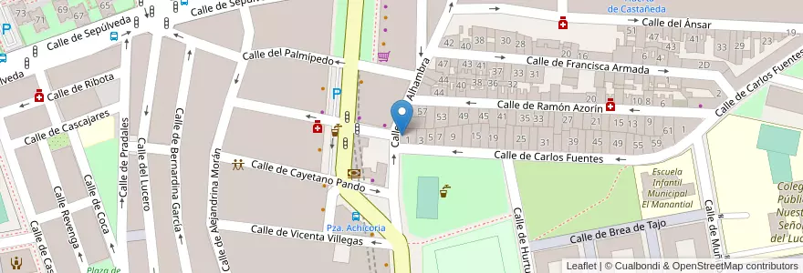 Mapa de ubicacion de A.VV. LUCERO en Испания, Мадрид, Мадрид, Área Metropolitana De Madrid Y Corredor Del Henares, Мадрид.