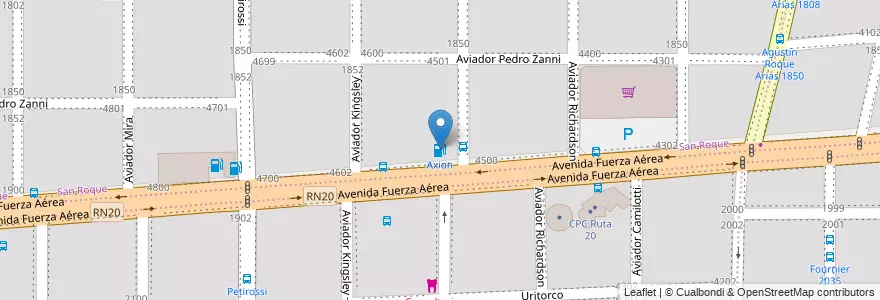 Mapa de ubicacion de Axion en アルゼンチン, コルドバ州, Departamento Capital, Pedanía Capital, Córdoba, Municipio De Córdoba.