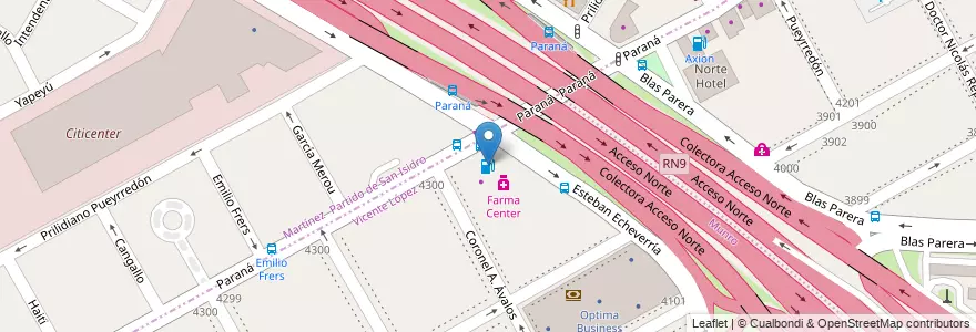 Mapa de ubicacion de Axion en Argentina, Buenos Aires, Partido De San Isidro.