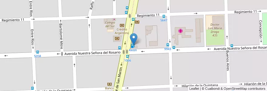Mapa de ubicacion de Axion en Arjantin, Santa Fe, Departamento Rosario, Municipio De Rosario, Rosario.