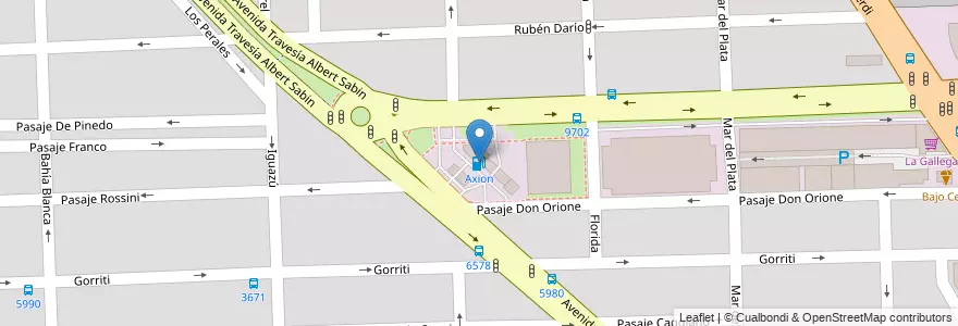 Mapa de ubicacion de Axion en Arjantin, Santa Fe, Departamento Rosario, Municipio De Rosario, Rosario.