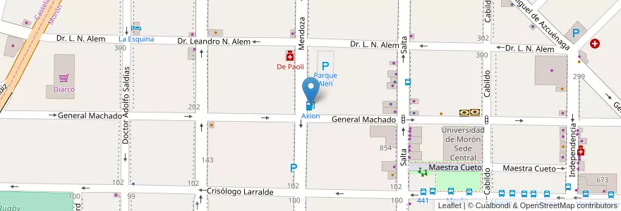 Mapa de ubicacion de Axion en Argentinien, Provinz Buenos Aires, Partido De Morón, Morón.