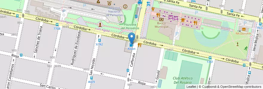 Mapa de ubicacion de Axion en Argentine, Santa Fe, Departamento Rosario, Municipio De Rosario, Rosario.