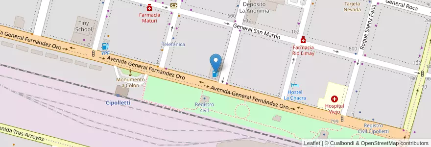 Mapa de ubicacion de Axion en Аргентина, Чили, Рио-Негро, Cipolletti, Departamento General Roca.