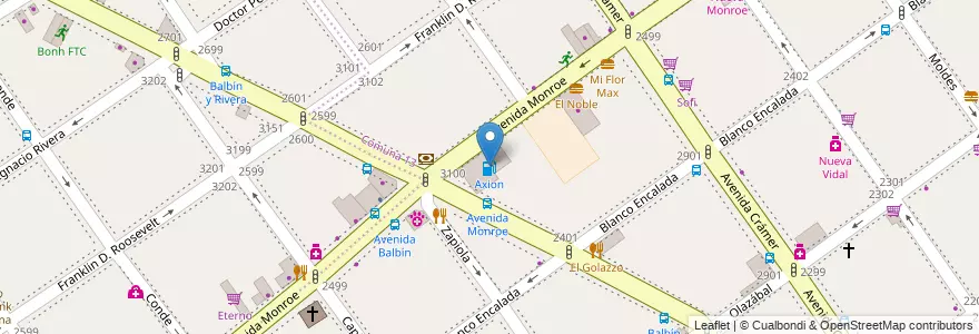 Mapa de ubicacion de Axion, Belgrano en アルゼンチン, Ciudad Autónoma De Buenos Aires, ブエノスアイレス, Comuna 13.