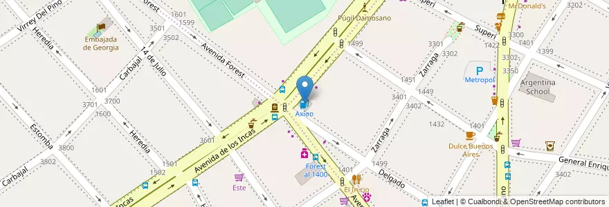 Mapa de ubicacion de Axion, Belgrano en الأرجنتين, Ciudad Autónoma De Buenos Aires, Buenos Aires, Comuna 15.