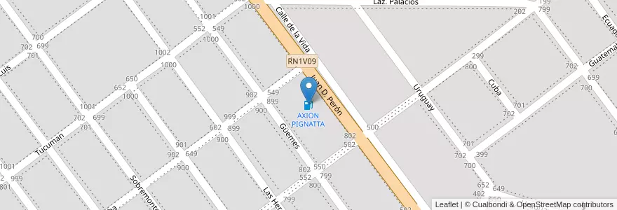Mapa de ubicacion de AXION PIGNATTA en アルゼンチン, コルドバ州, Departamento Río Segundo, Pedanía Pilar, Municipio De Río Segundo, Río Segundo.